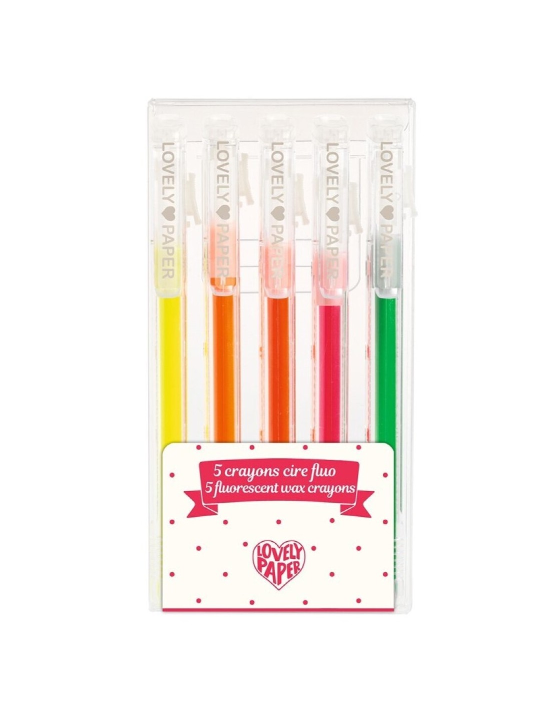 Estuche 5 Lápices de cera fluor