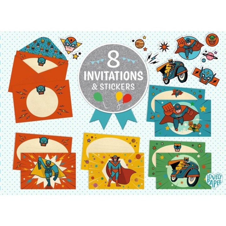 Pack 8 Invitaciones Pum Bang