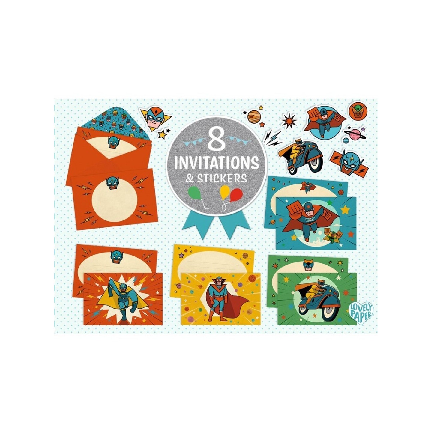 Pack 8 Invitaciones Pum Bang
