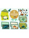 Pack 8 Invitaciones Cric Croc Dino Rock