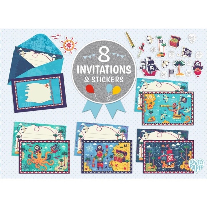 Pack 8 Invitaciones Todos a Bordo