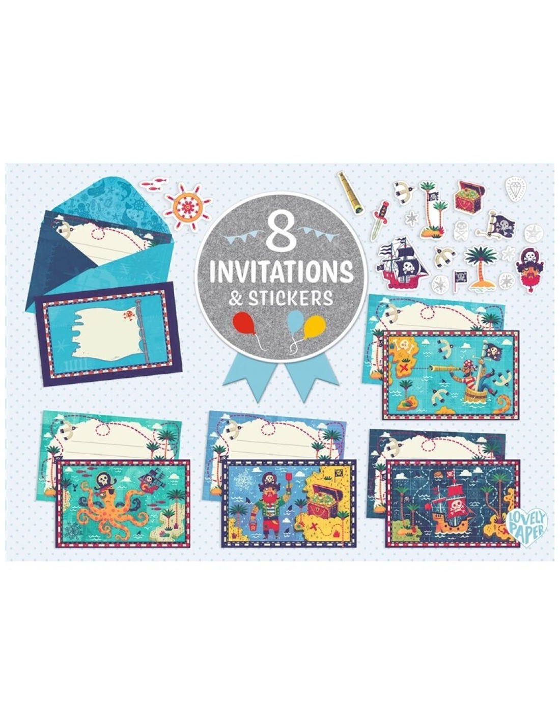 Pack 8 Invitaciones Todos a Bordo