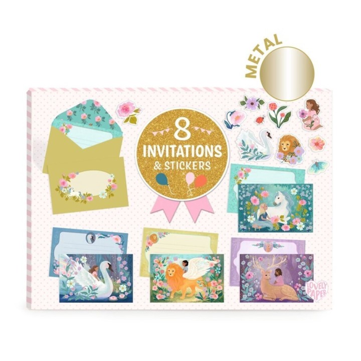 Pack 8 Invitaciones Criaturas Maravillosas