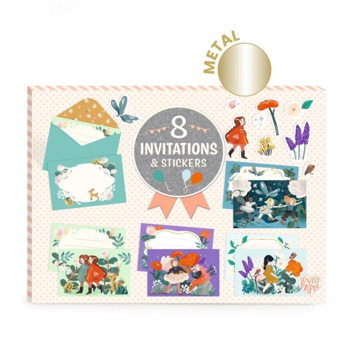 Pack 8 Invitaciones Amigas del Jardín