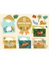 Pack 8 Invitaciones Jungla de Animales