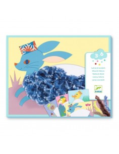 Collage Lana y velcro - Animales con gorros