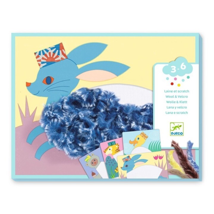 Collage Lana y velcro - Animales con gorros
