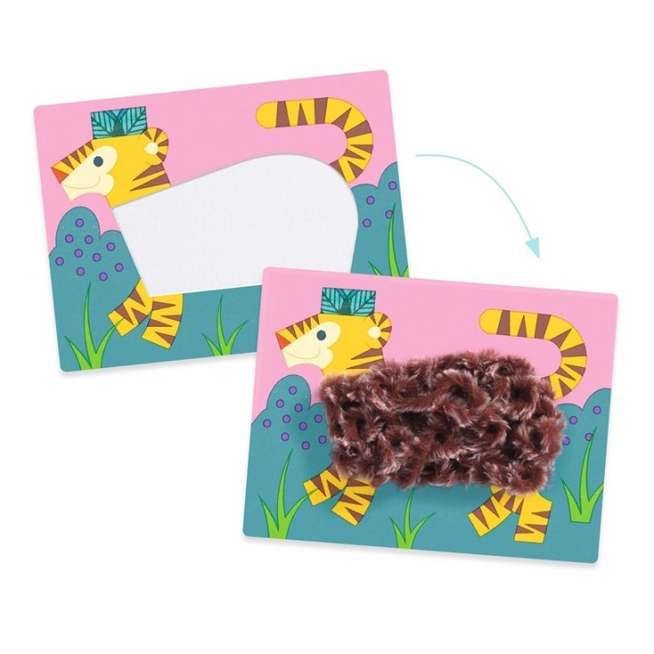 Collage Lana y velcro - Animales con gorros