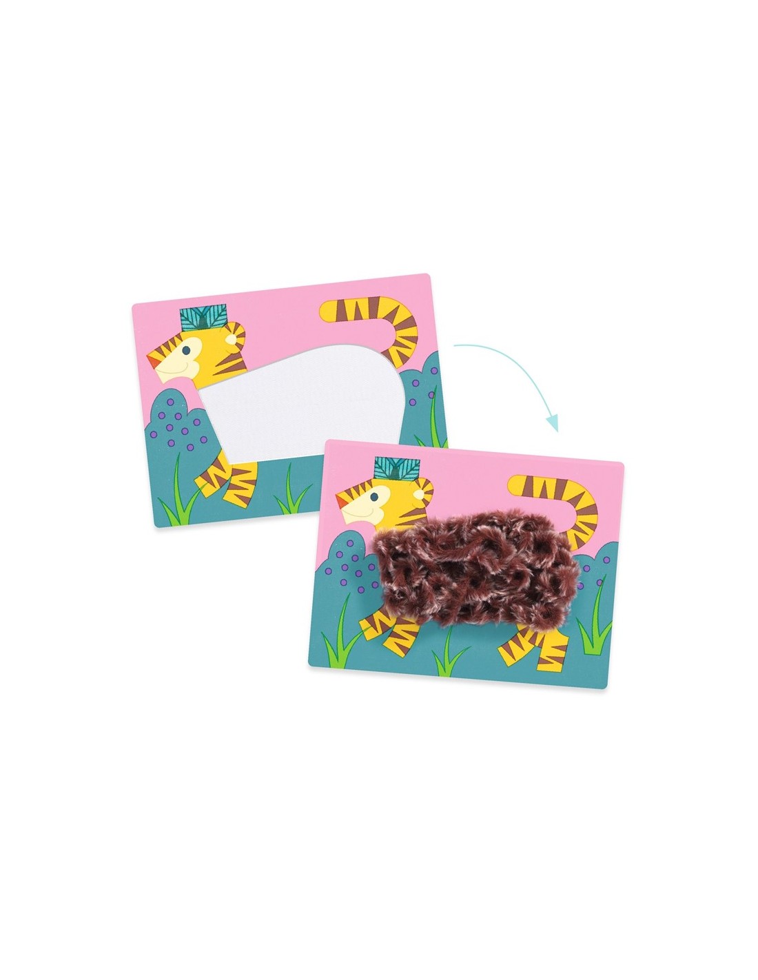 Collage Lana y velcro - Animales con gorros