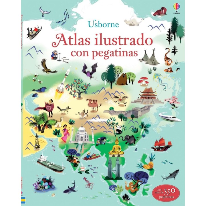 Atlas Ilustrado con Pegatinas