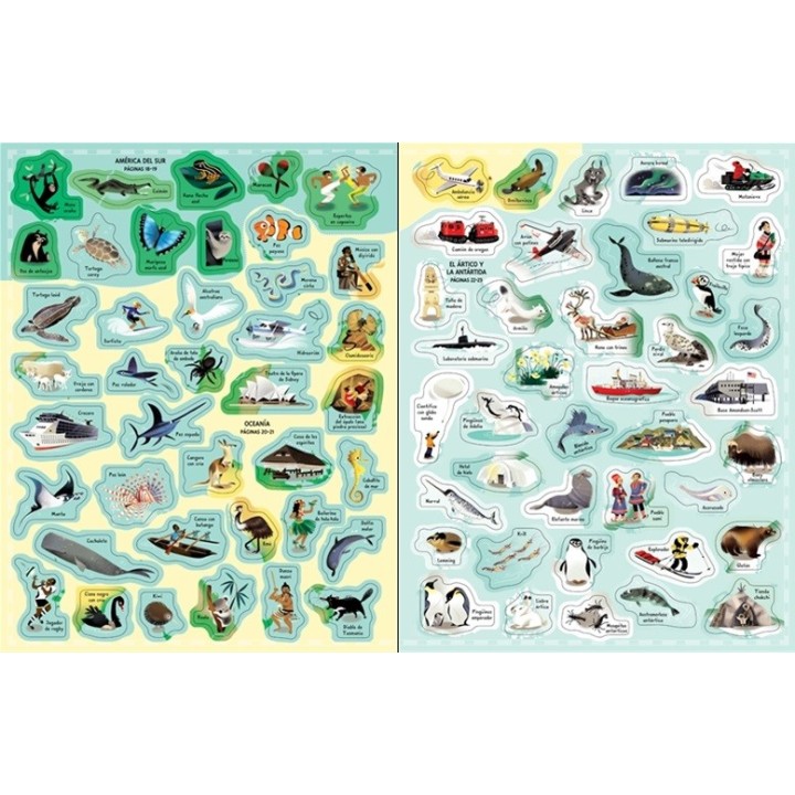 Atlas Ilustrado con Pegatinas