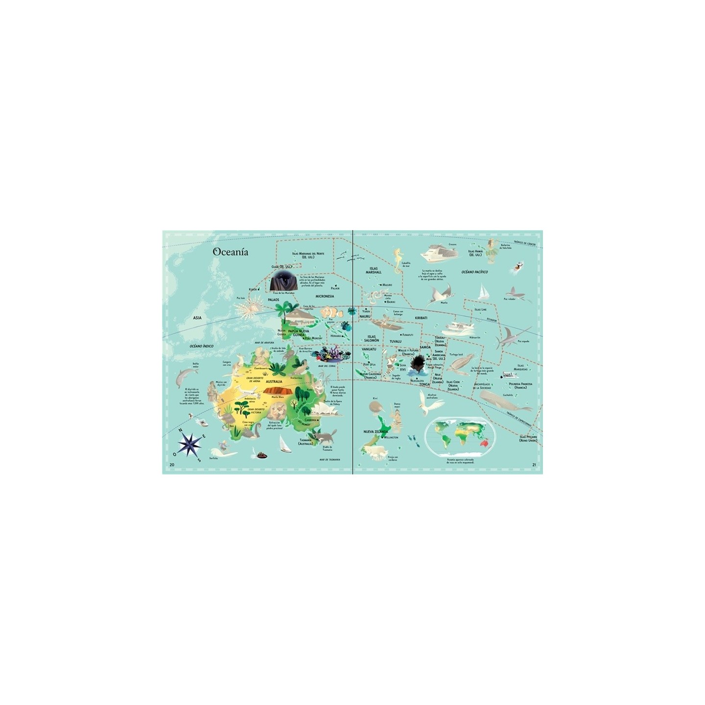 Atlas Ilustrado con Pegatinas