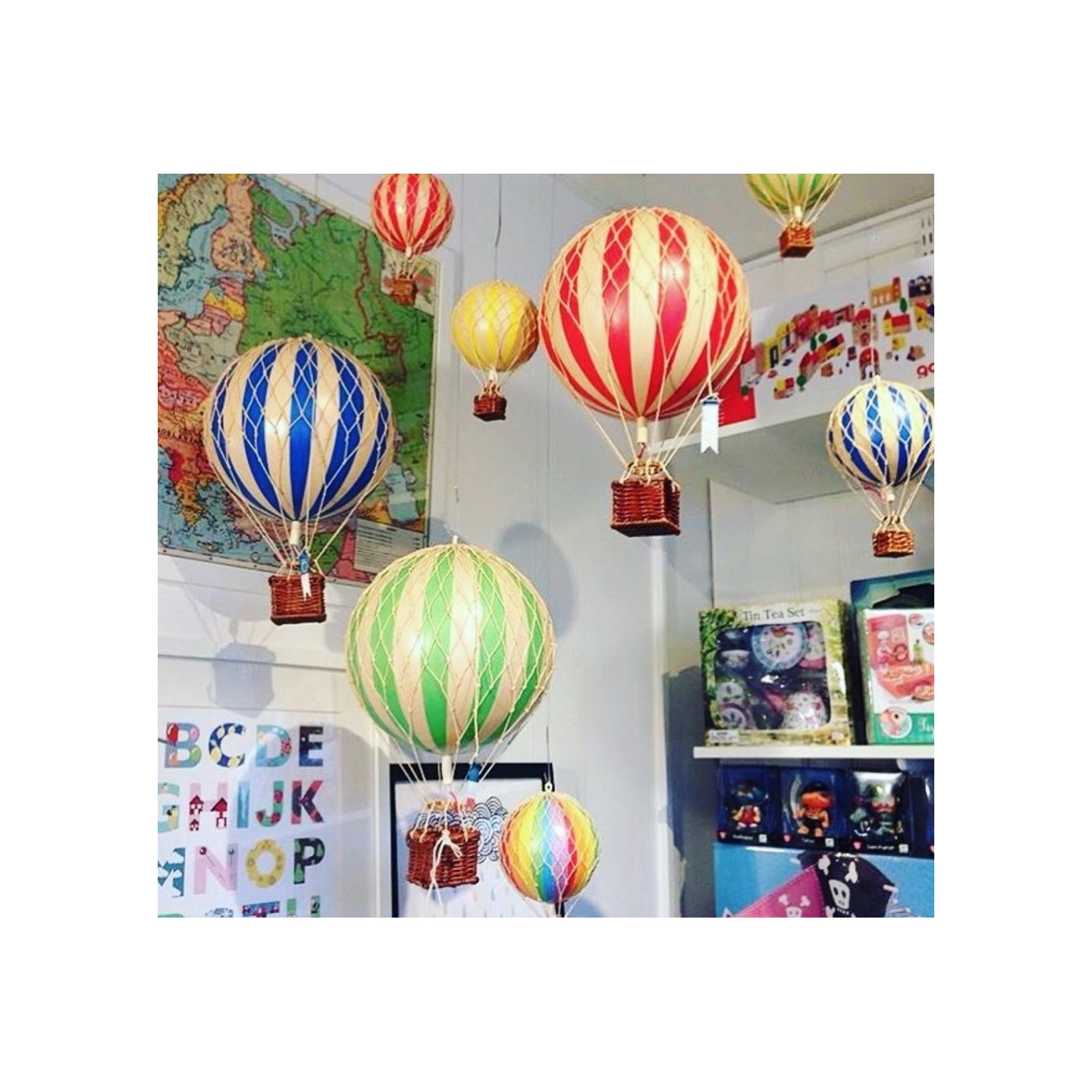 Globo Aerostático Colgante 30 cm - Celeste