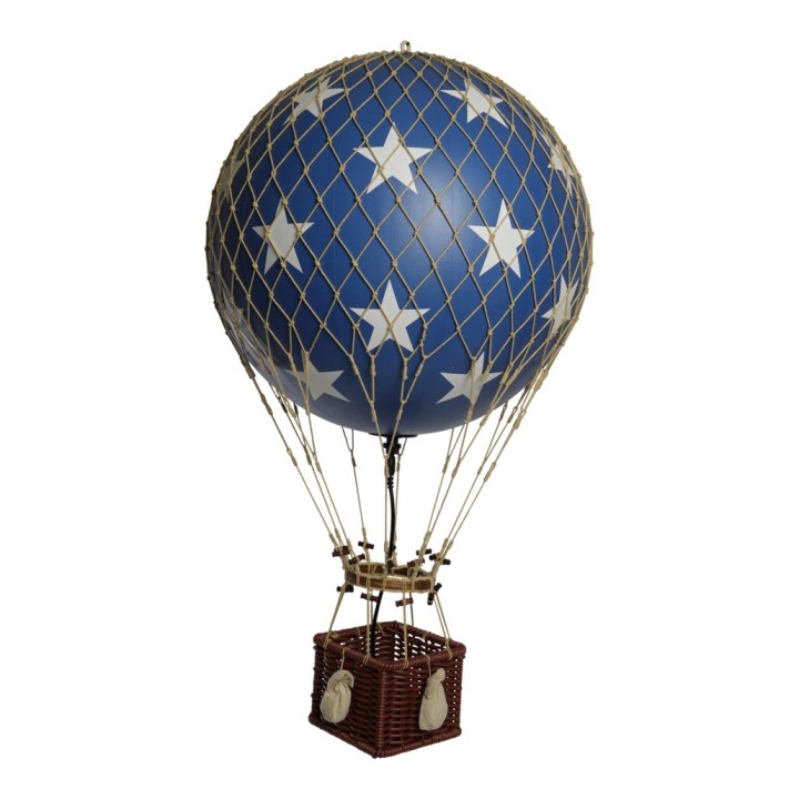 Globo Aerostático Colgante 30 cm con LUZ LED - Estrellas Azules