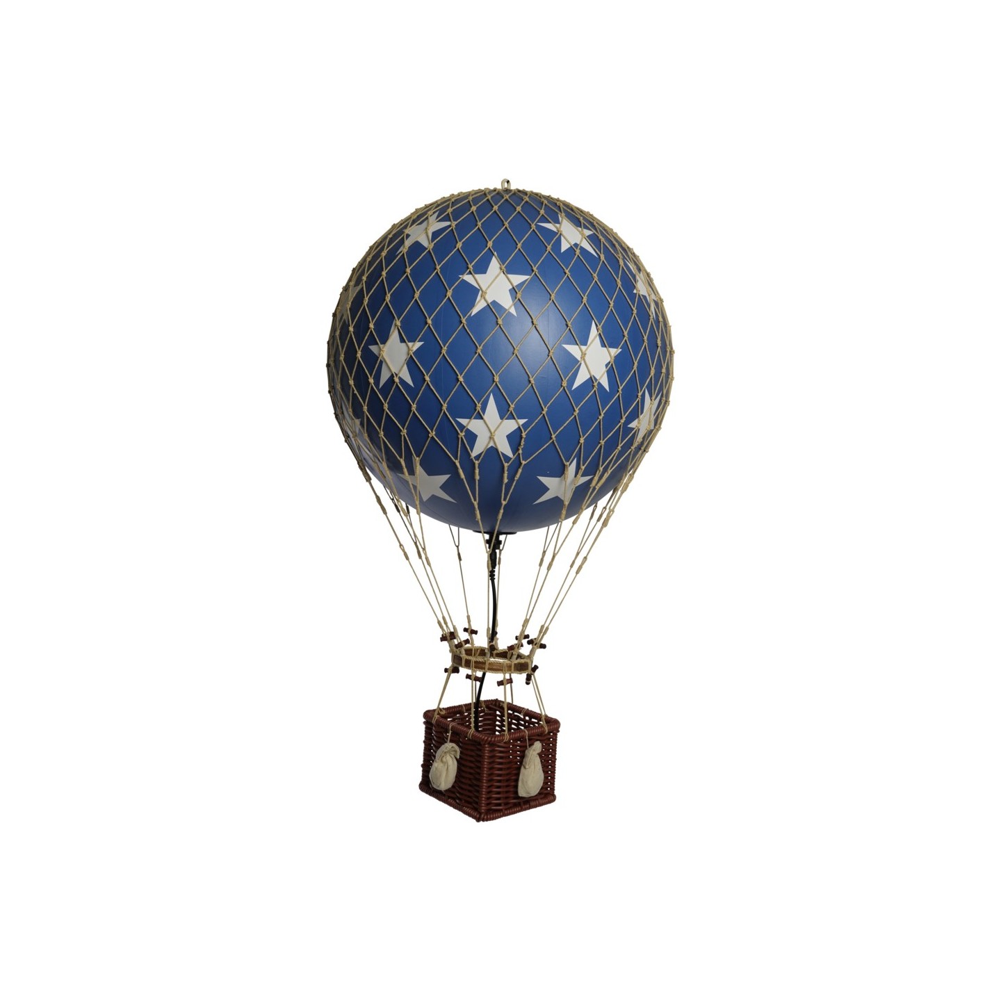 Globo Aerostático Colgante 30 cm con LUZ LED - Estrellas Azules