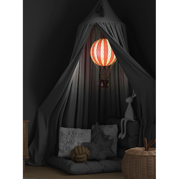 Globo Aerostático Colgante 30 cm con LUZ LED - Rojo Verdadero