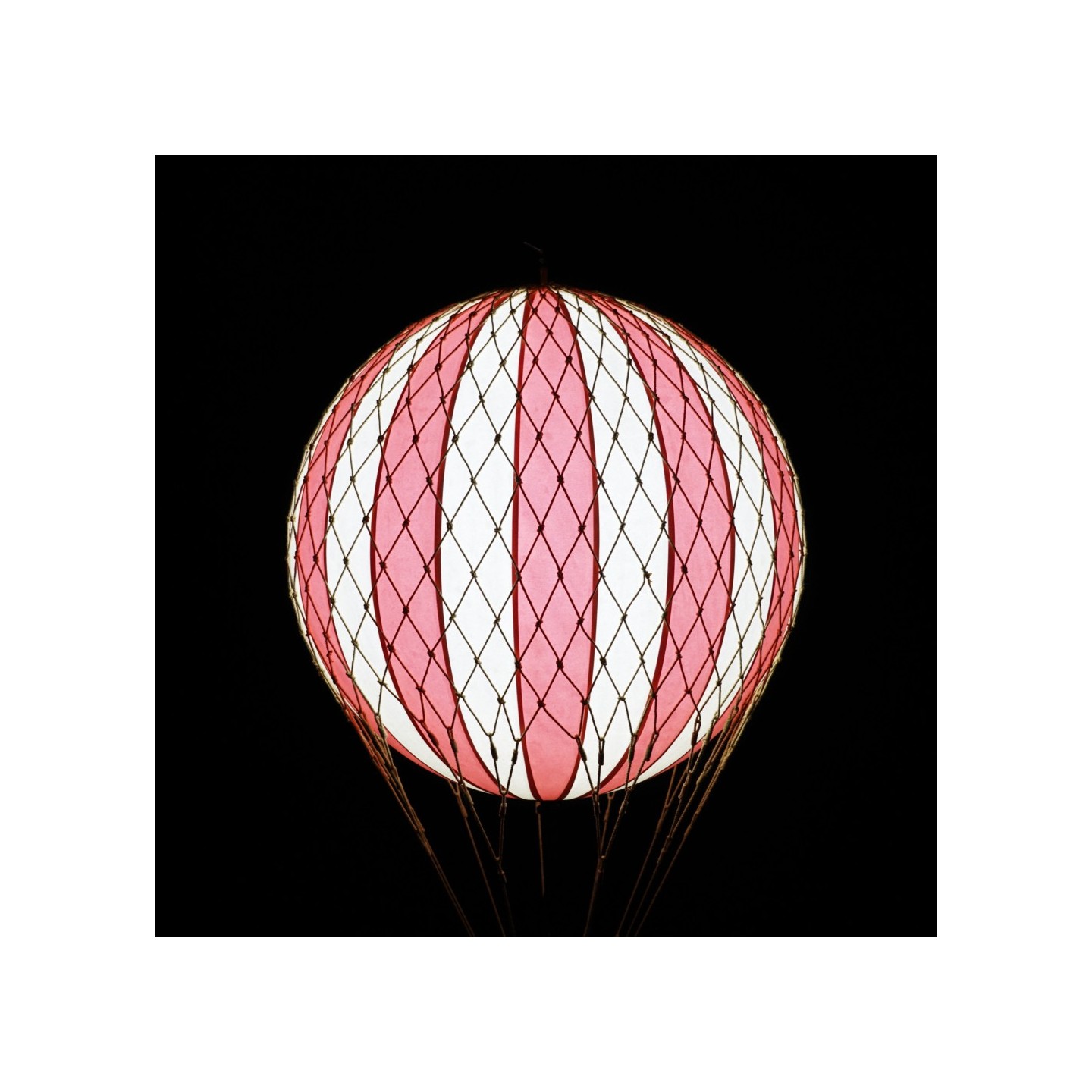 Globo Aerostático Colgante 30 cm con LUZ LED - Rojo Verdadero