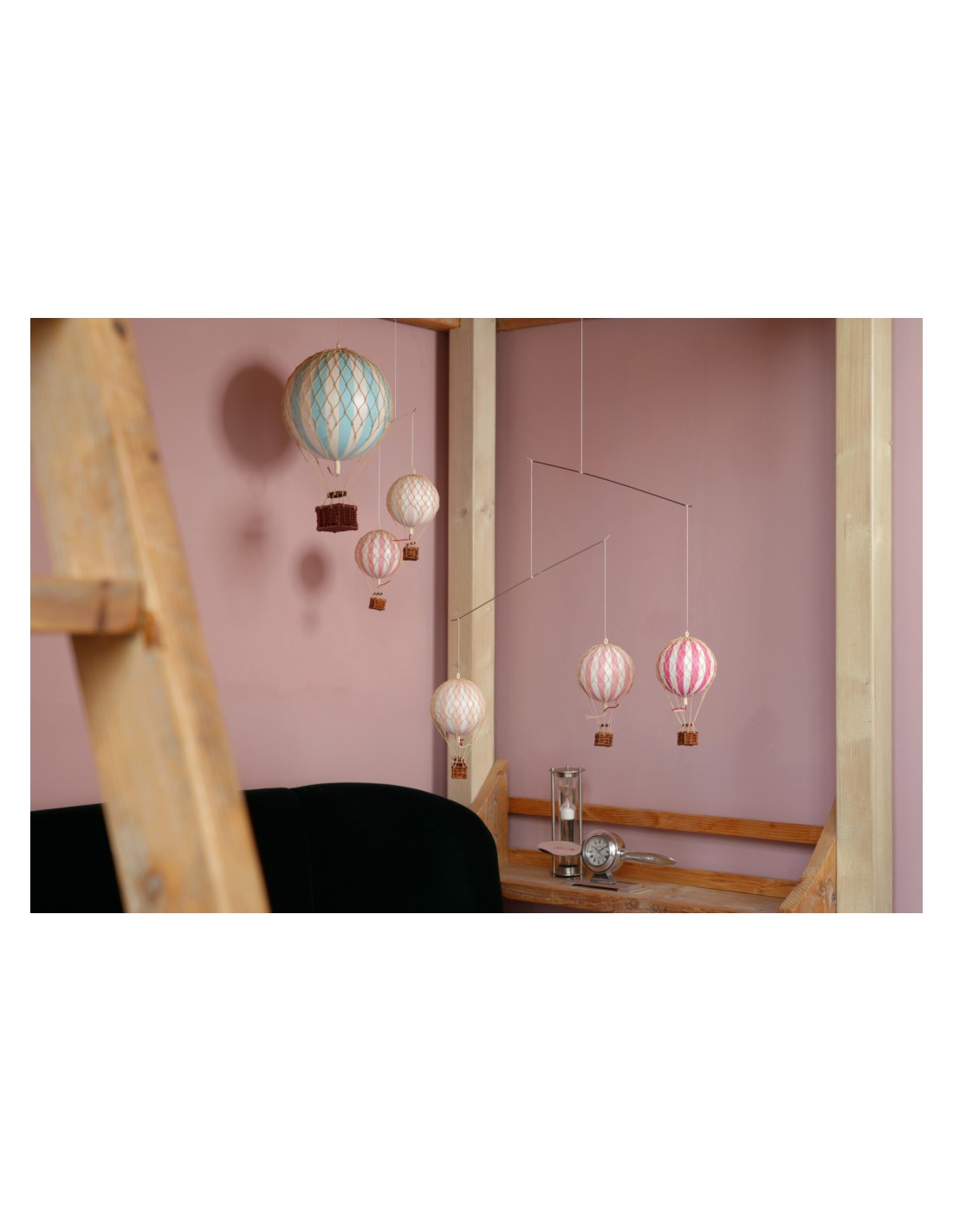 Móvil Colgante Globos Aerostáticos - Rosa