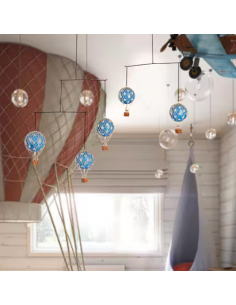 Móvil Colgante Globos Aerostáticos - Estrellas Azules 2