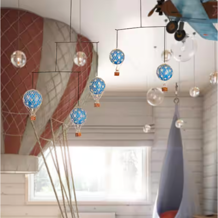 Móvil Colgante Globos Aerostáticos - Estrellas Azules