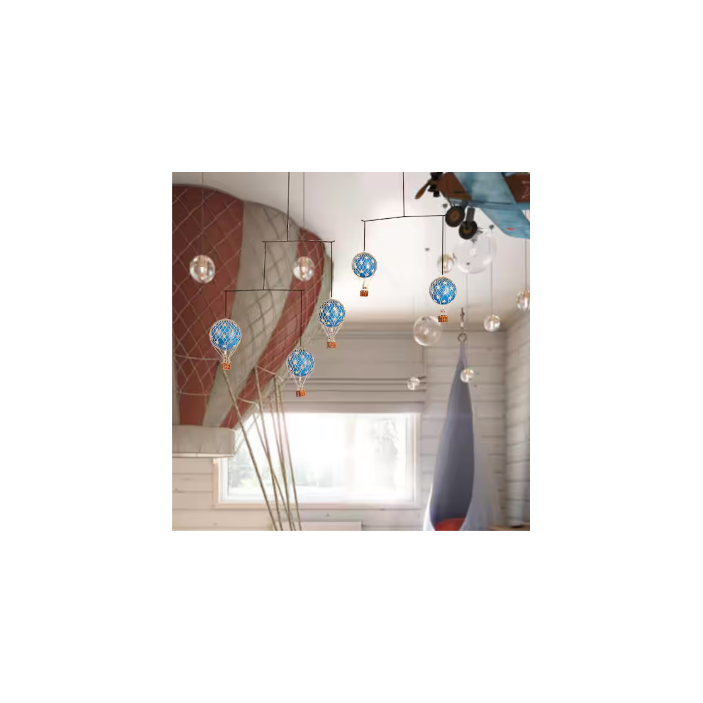 Móvil Colgante Globos Aerostáticos - Estrellas Azules