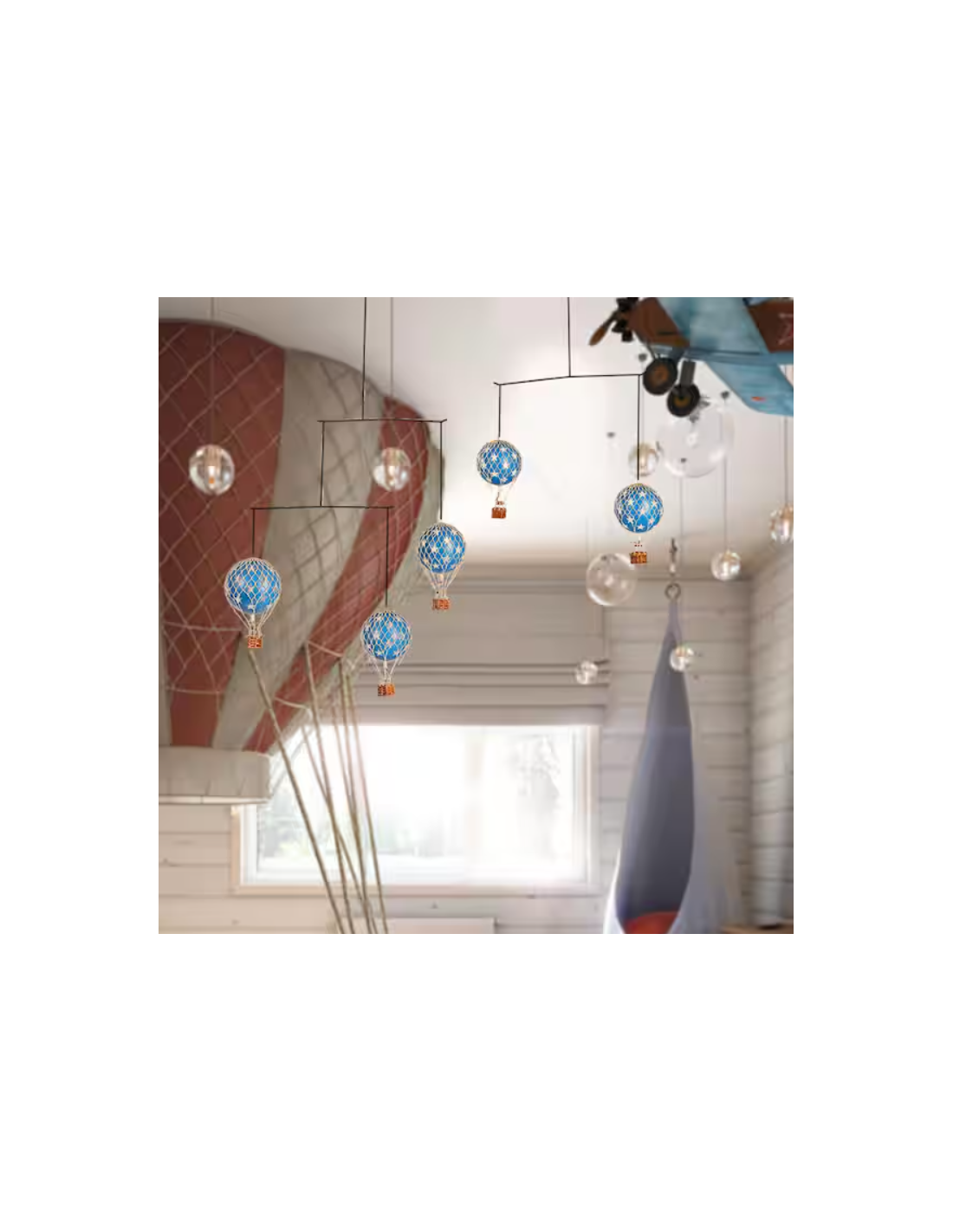 Móvil Colgante Globos Aerostáticos - Estrellas Azules