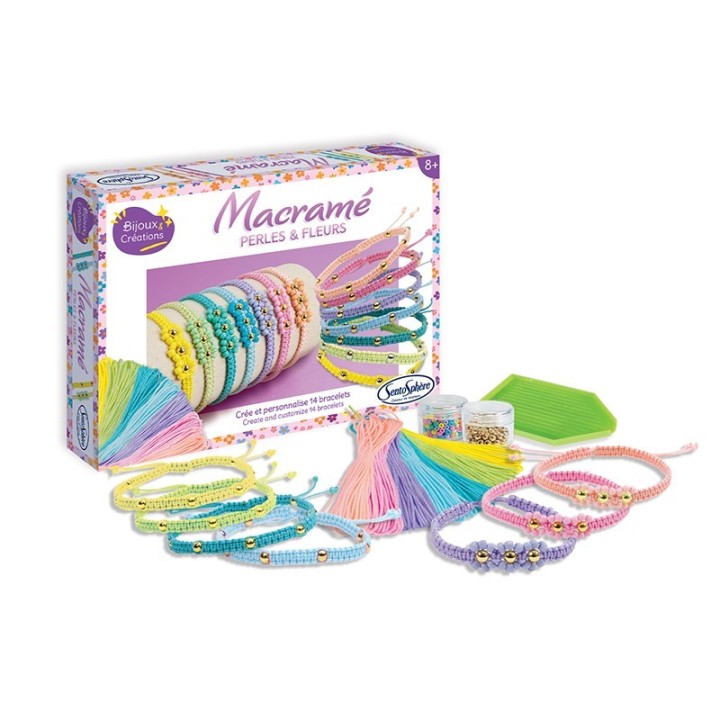 Pulseras de Macramé - Perlas y Flores