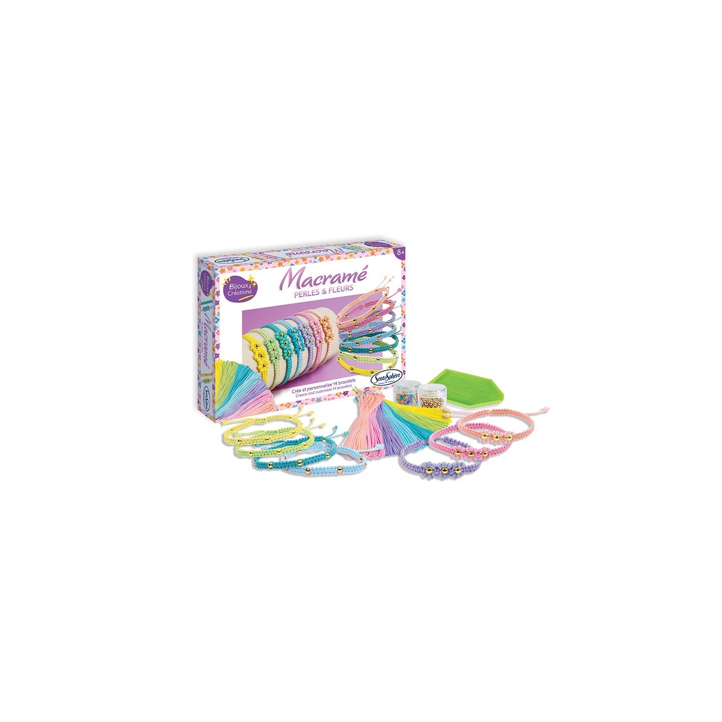 Pulseras de Macramé - Perlas y Flores