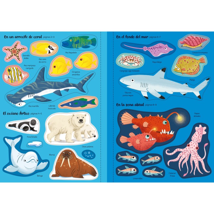 Mi pequeño libro de pegatinas - Animales marinos