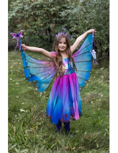 Vestido Mariposa Twirl con Alas Azul-Lila