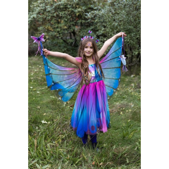 Vestido Mariposa Twirl con Alas Azul-Lila