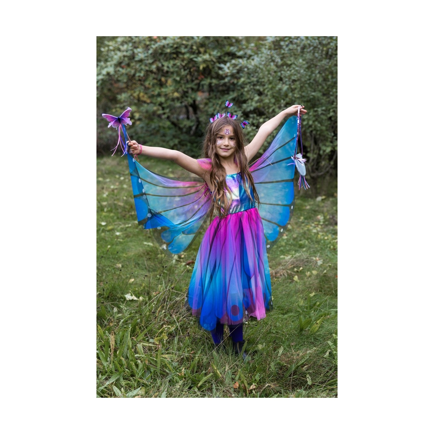 Vestido Mariposa Twirl con Alas Azul-Lila