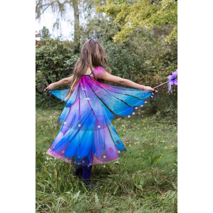 Vestido Mariposa Twirl con Alas Azul-Lila
