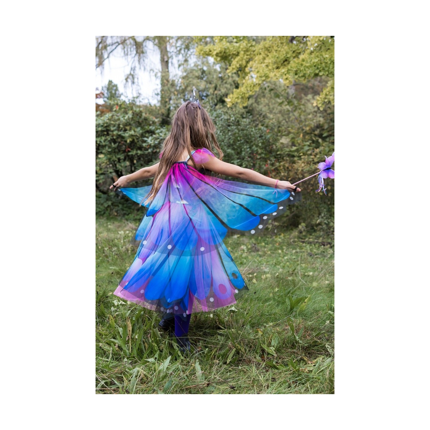 Vestido Mariposa Twirl con Alas Azul-Lila