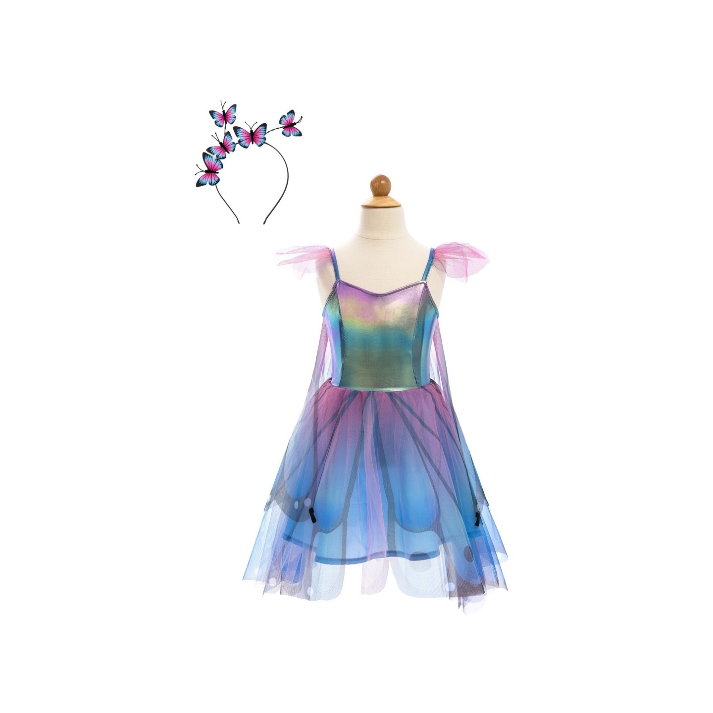 Vestido Mariposa Twirl con Alas Azul-Lila