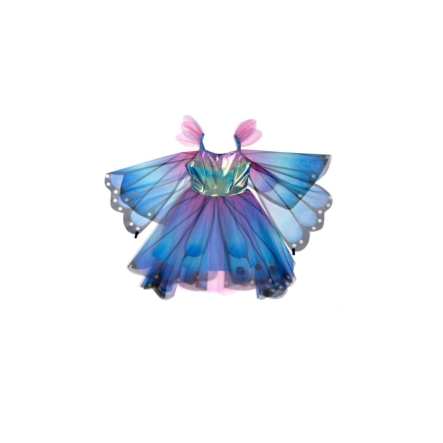 Vestido Mariposa Twirl con Alas Azul-Lila