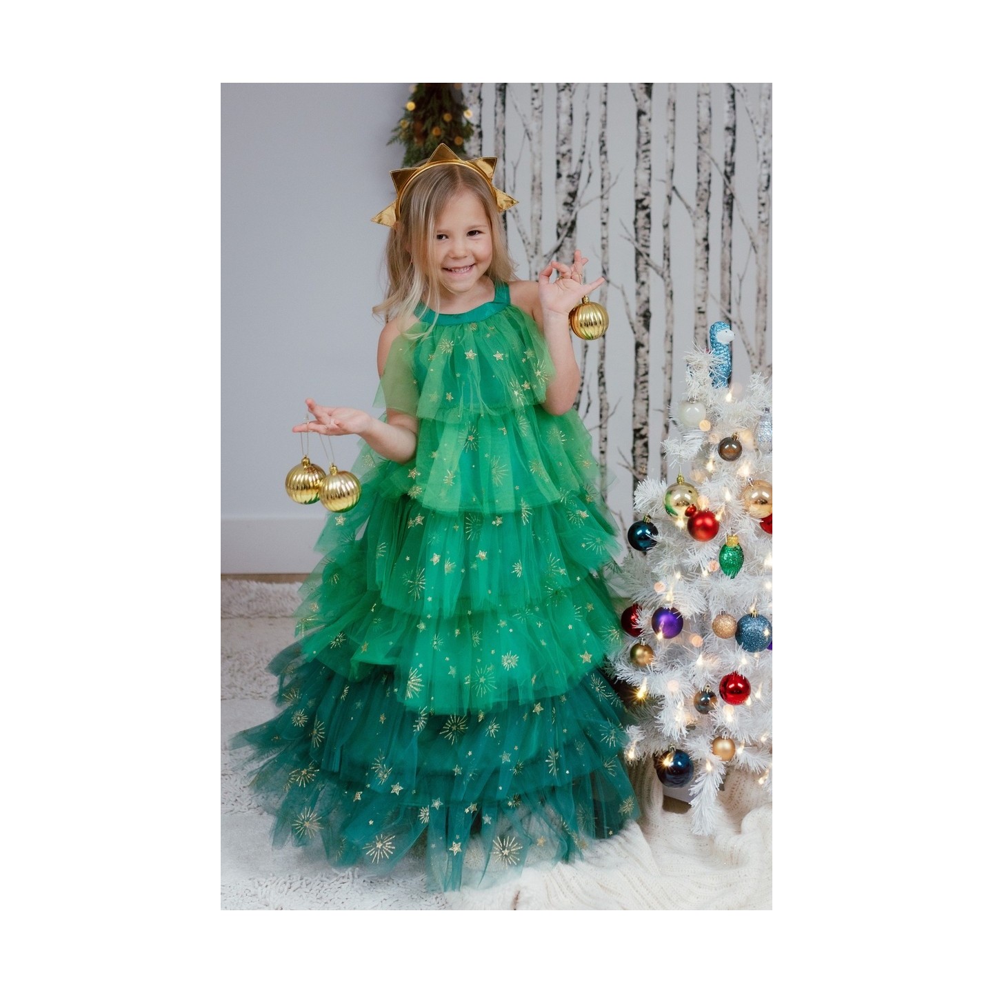 Vestido y Diadema Árbol de Navidad