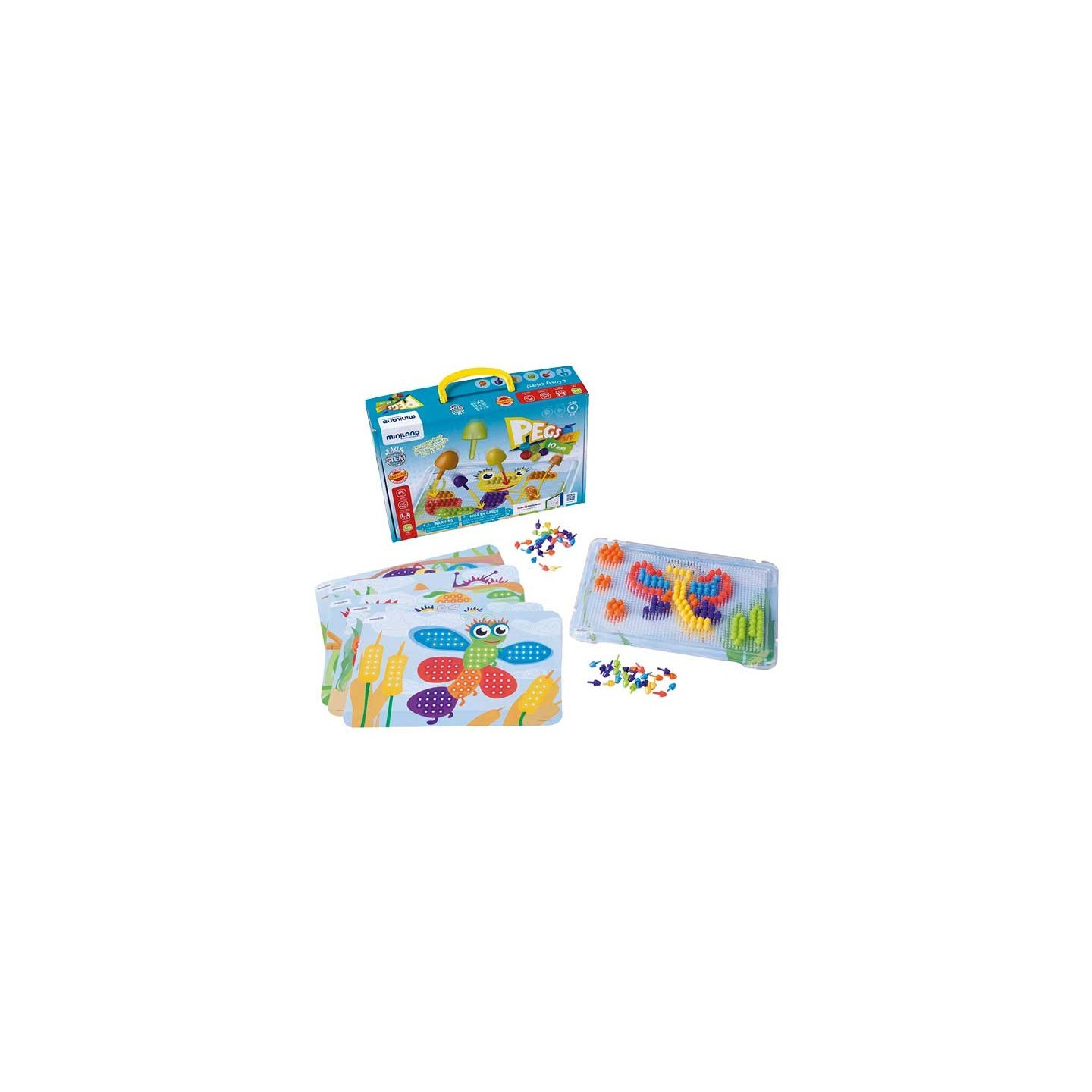 Juego Pegs 180 Piezas 10mm Colores Brillantes