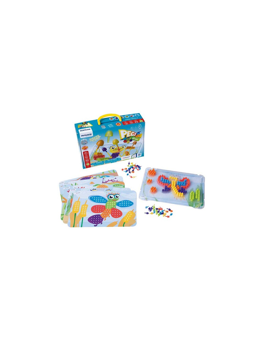 Juego Pegs 180 Piezas 10mm Colores Brillantes