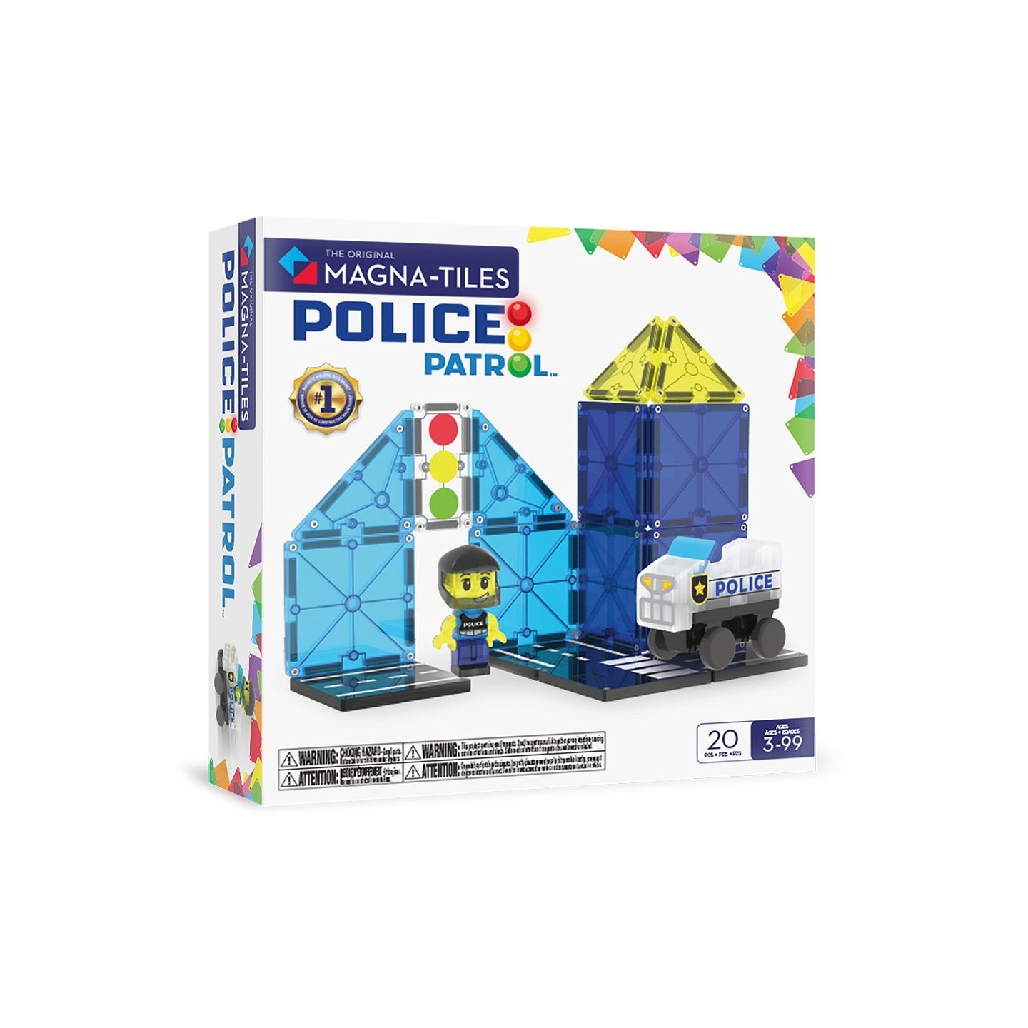 Magna Tiles Set de Policia 20 Piezas