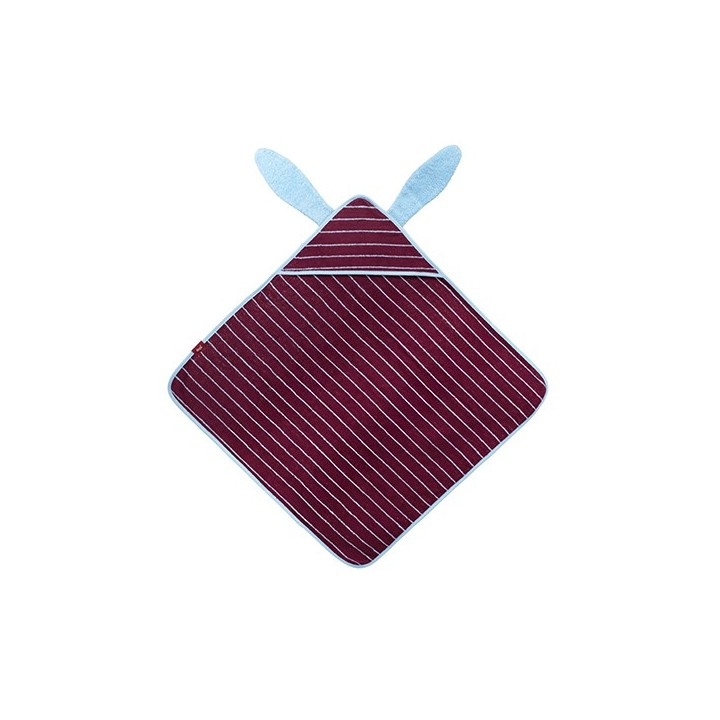 Toalla de algodón con capucha Conejito Burdeos