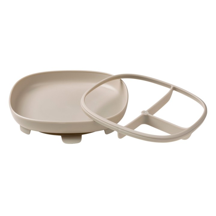 Plato 2 en 1 con Ventosa y Compartimentos Extraíbles - Latte