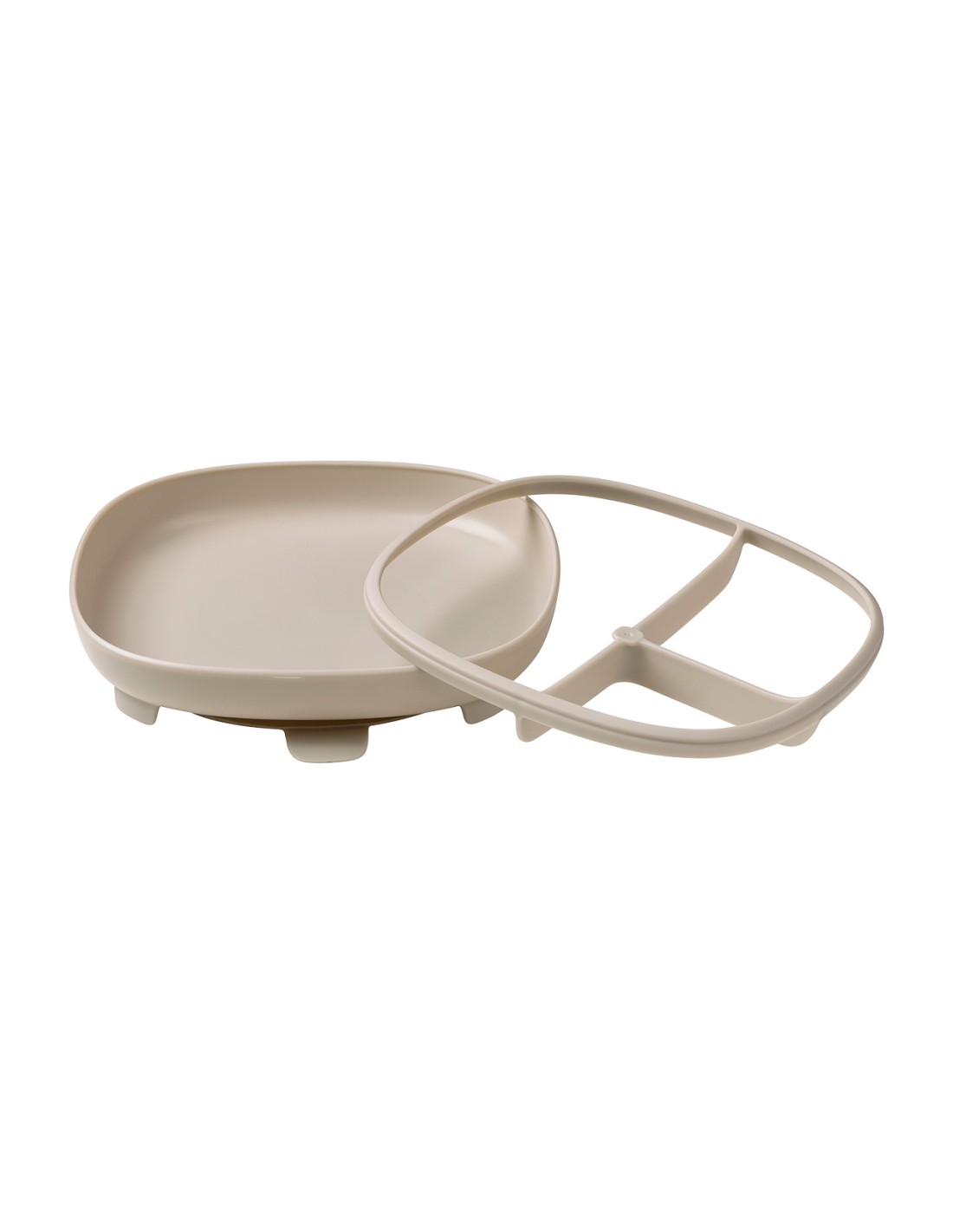 Plato 2 en 1 con Ventosa y Compartimentos Extraíbles - Latte