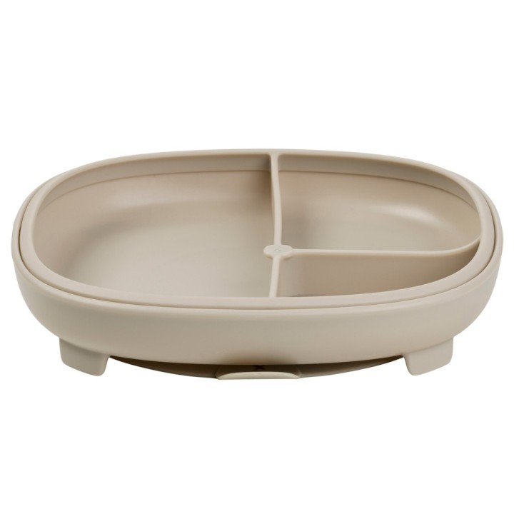 Plato 2 en 1 con Ventosa y Compartimentos Extraíbles - Latte
