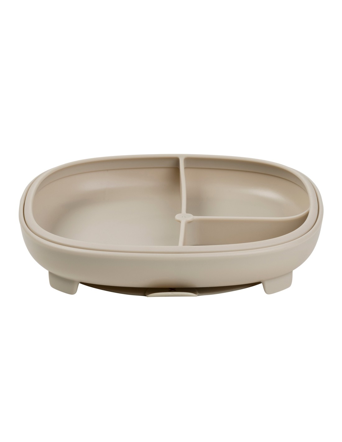 Plato 2 en 1 con Ventosa y Compartimentos Extraíbles - Latte